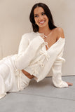 Wilde Bow Front Cardigan Off White