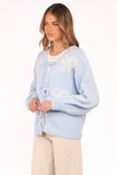 Vienna Bow Cardigan Pale Blue
