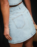 Midnight Muse Embellished Denim Mini Skirt