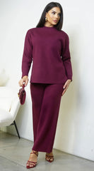 Mirel Knit Set Burgundy