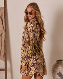 Open Spaces Cinched Abstract Mini Dress