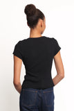 Tylarah Short Sleeve Cardigan Top Black