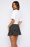 Girly Thoughts Mini Skirt Black Polka Dot