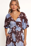 Annabella Maxi Dress Blue Poppies