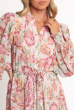 Elba Long Sleeve Mini Dress Veiled Floral