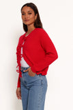 Wilde Bow Front Cardigan Red