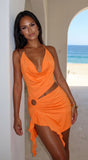 Kaivana Ring Detail Cutout Mini Dress Orange