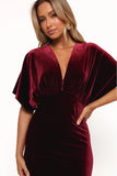 Ricki Velvet Maxi Dress Wine