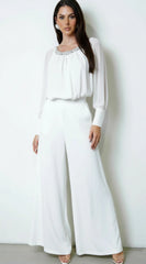 Halo Beaded Sheer Blouse White