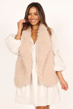 Chelsea Faux Fur Open Front Vest Eggshell