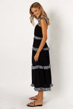 Chanty Tiered Midi Dress Black Gingham
