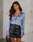 Kayla Satin Button Down Top