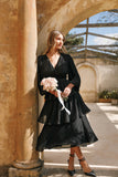 PIppa Long SLeeve Midi Dress Black