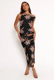 Arabelle Maxi Off Shoulder Dress Black Peach