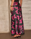 Light Feels Satin Butterfly Print Maxi Skirt