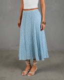 Refined Style Smocked Floral Lace Midi Skirt