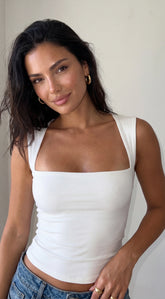 Sutton Square Neck Butter Soft Top Off White