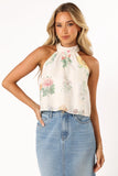 Willa Halterneck Top White Floral