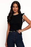 Abby Knit Top Black White