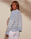 Emory Mock Neck Striped Pullover Sweater