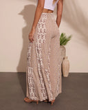 Resort Edit Abstract Print Waist Tie Pants