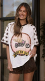 Ride Or Die Oversized T Shirt White Brown