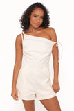 Tatum Off Shoulder Romper Bone