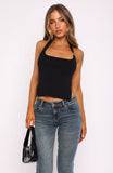 Youre On Your Own Halter Top Black