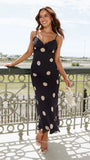 Jianna Maxi Dress Black Cream Polka