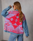 Muccia Knit Overlay Denim Jacket