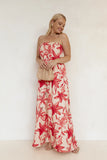 Lani A Line Strapless Maxi Dress Pink Floral