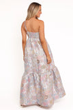 Betina Bow Front Maxi Dress Pale Blue Floral