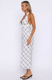 Champagne Dream Midi Dress Shadow Check