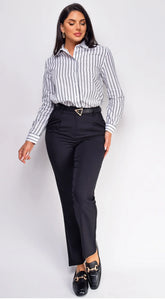 Aspen Twill Slim Fit Cropped Pants Black