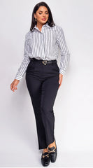 Aspen Twill Slim Fit Cropped Pants Black
