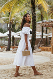 Jensen Off Shoulder Midi Dress Ivory