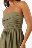 Kayt Strapless Dress Olive Green