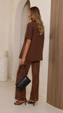 Azura Shirt And Pants Set Brown