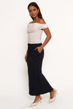 Ellory Midi Skirt Navy Pinstripe