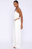 Day At A Time Low Rise Wide Leg Jeans Off White
