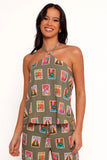 Henri Halter Top Olive Print