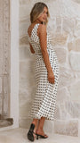 Daphne Maxi Dress Cream Polka