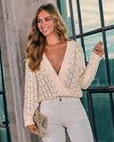 Carminia Knit Faux Pearl Cardigan
