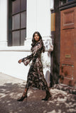 Maia Long Sleeve Maxi Dress Chocolate Orchid