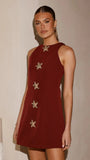Daray Mini Dress Burgundy Star
