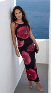Rosalia Floral Maxi Dress Black
