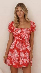 Kori Mini Dress Red Floral
