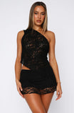 Its A Love Story Lace Mini Skort Black
