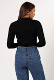 Tammy Ribbed Knit Top Black