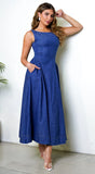 Rim Denim Maxi Dress Blue
